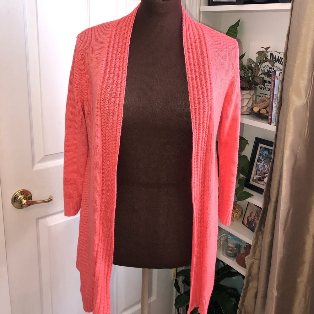 Kim Rogers Coral 3/4 Sleeve Cardigan